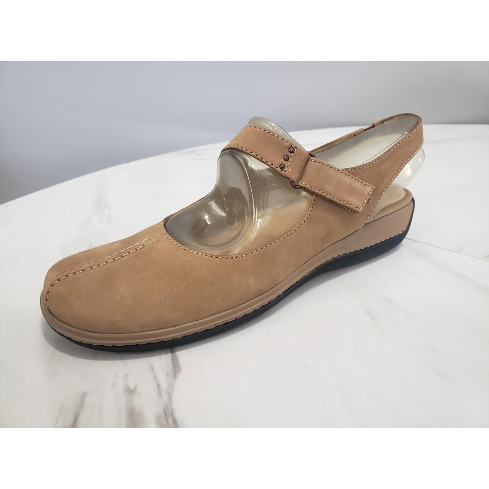NEW NO BOX 7 NARROW Softwalk Mary Jane treviso shoes nubuck camel tan brown shoe